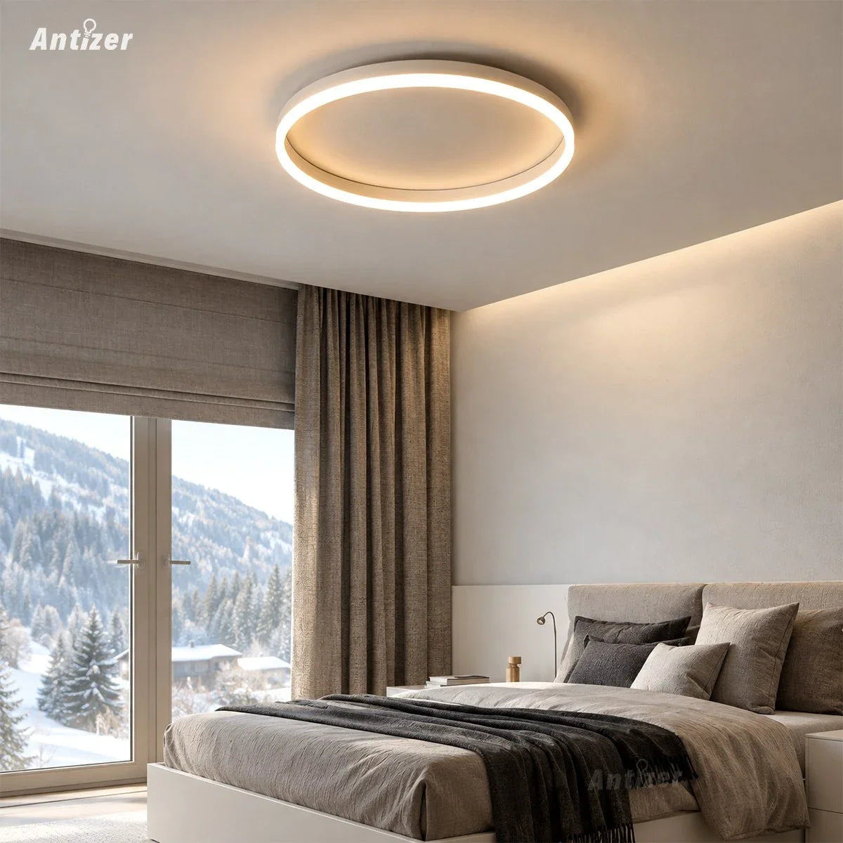 Nordic Circular LED Ceiling Lamp for Bedroom – detail 12