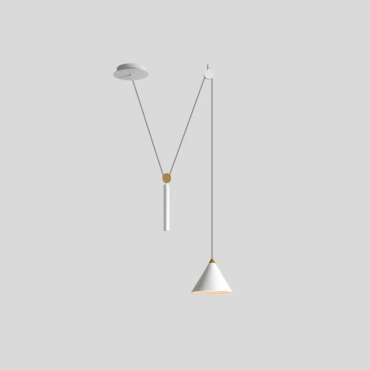 Cone Counterweight Pulley Swag Pendant Lamp – detail 8