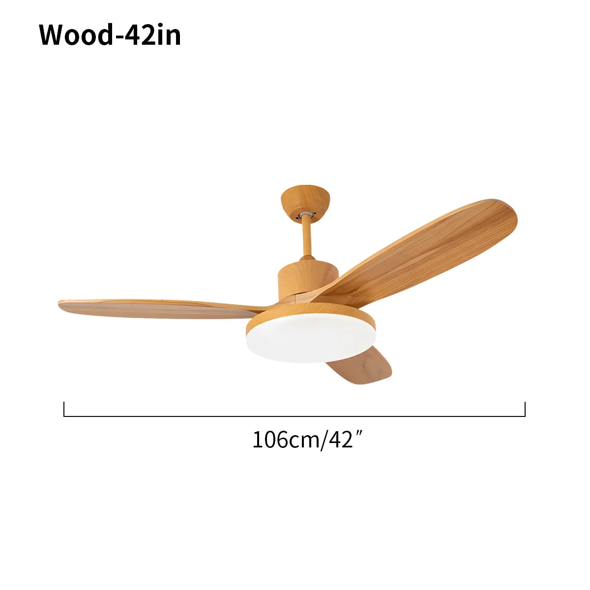 3 Wood Blade Ceiling Fan with Light – Wood detail 10