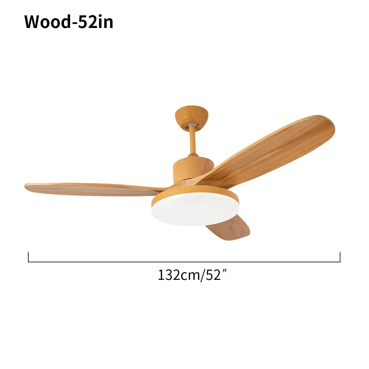 3 Wood Blade Ceiling Fan with Light – Wood detail 11