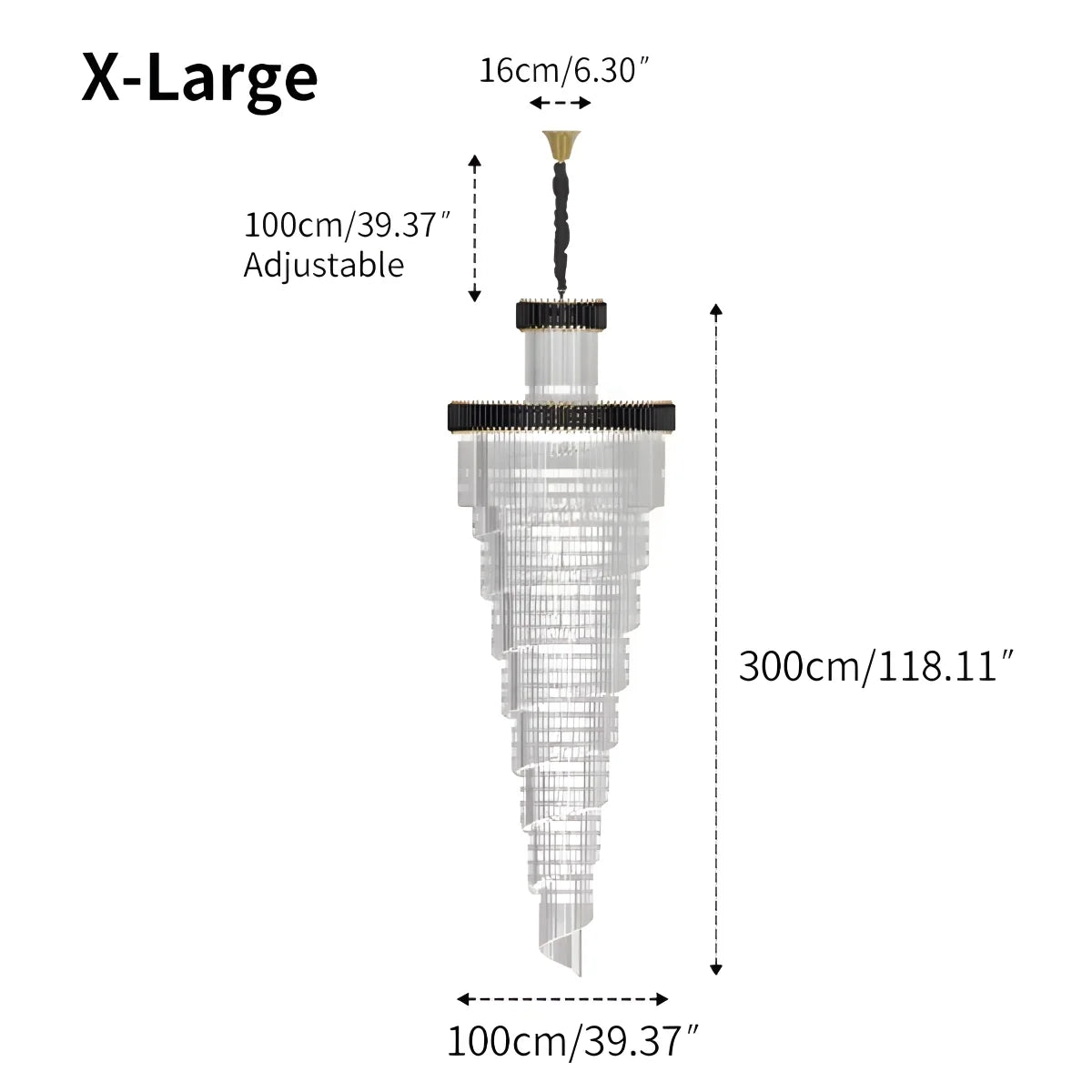 Large Crystal Long Chandelier – Crystal detail 13