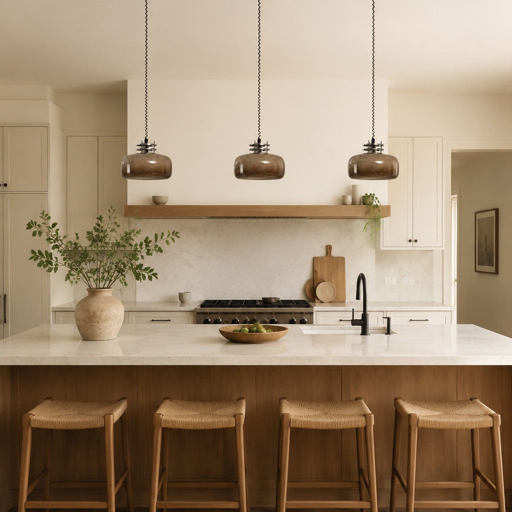 Bauhaus Retractable Round Glass Pendant Light – Glass detail 5