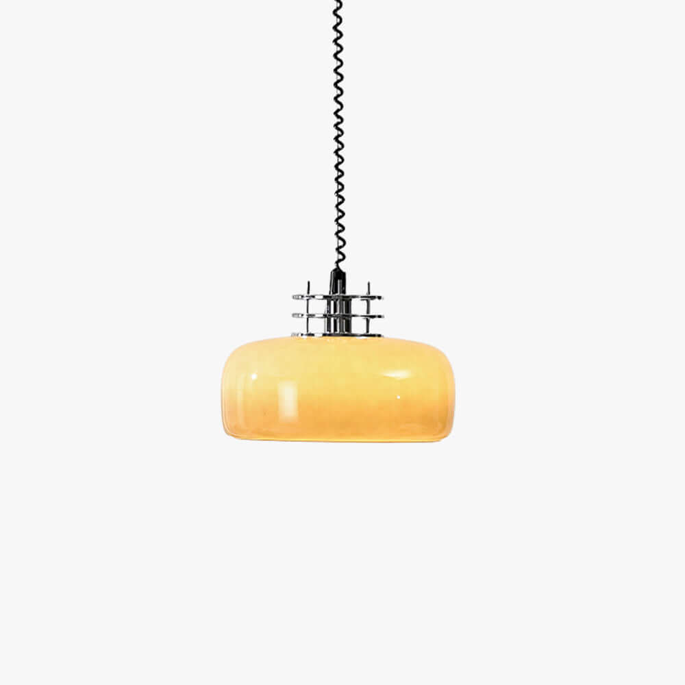 Bauhaus Retractable Round Glass Pendant Light – Glass detail 2