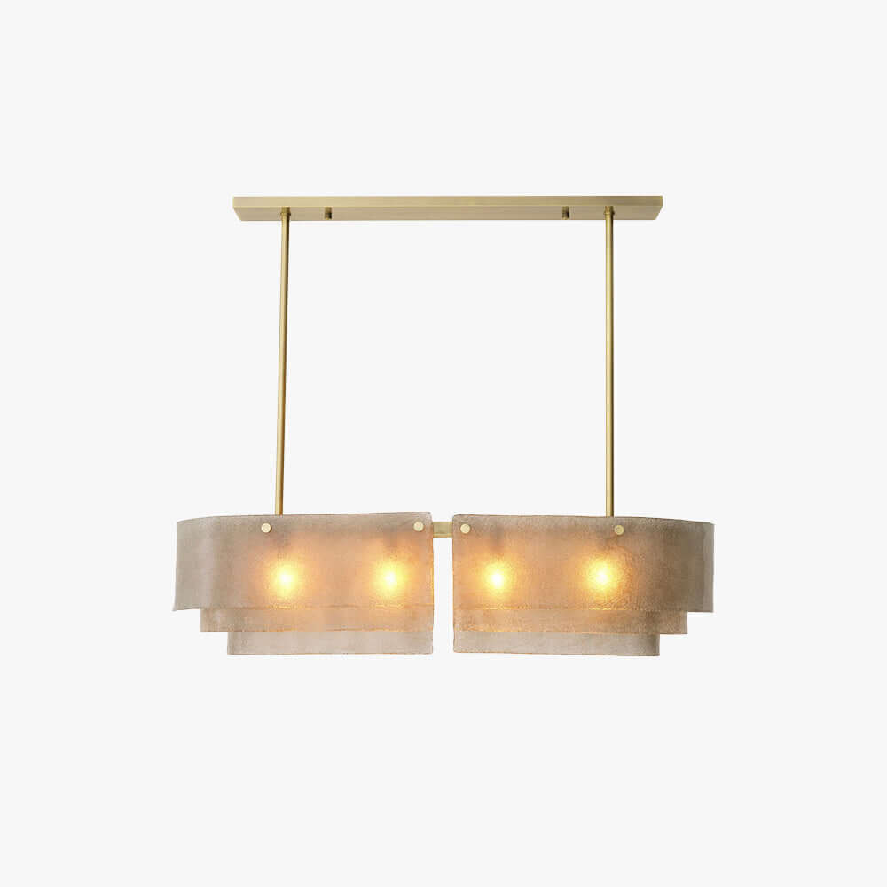 Tiered Glass Linear Chandelier – Glass detail 2