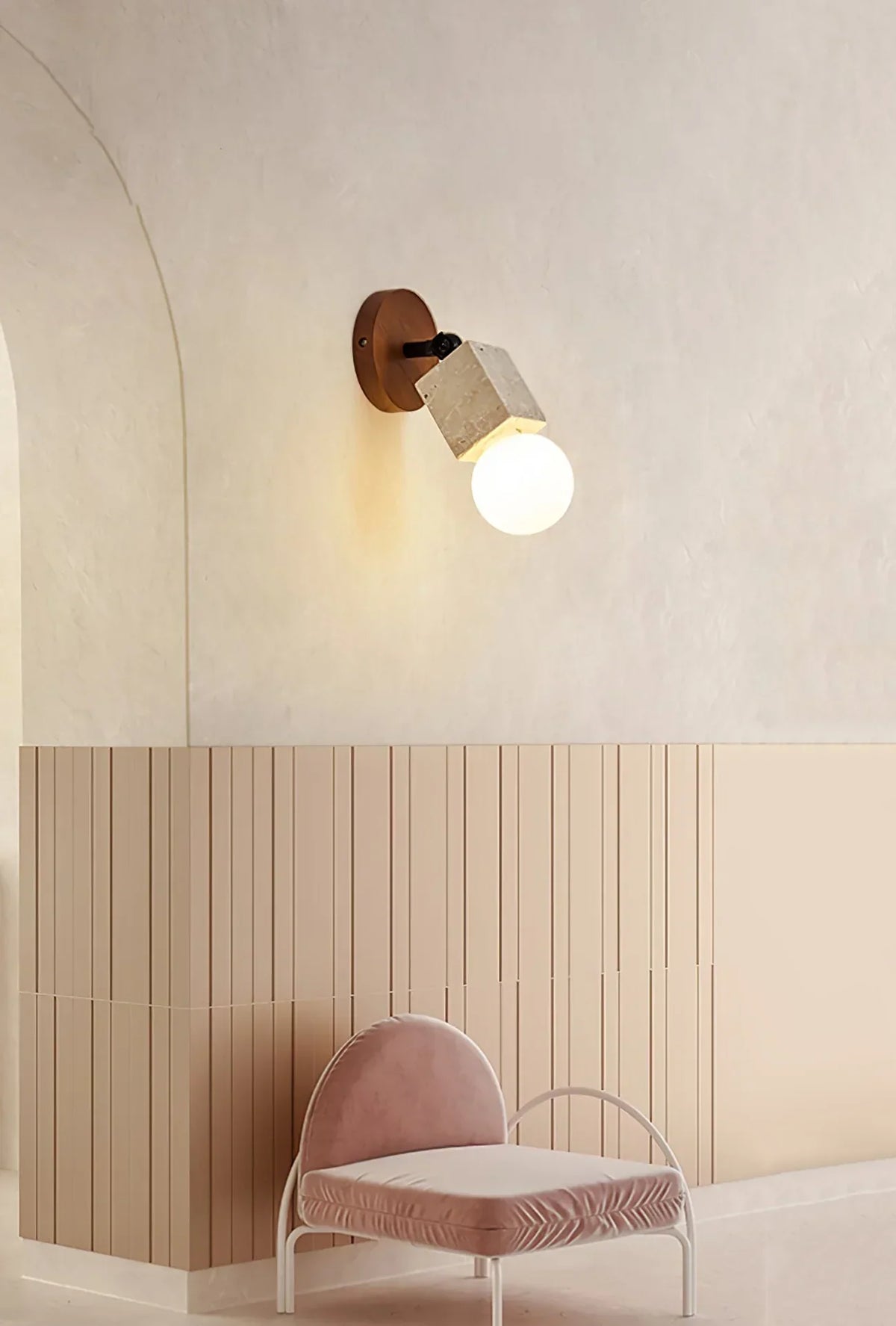 Adjustable Versa Stone Travertine Wall Light – Travertine detail 3