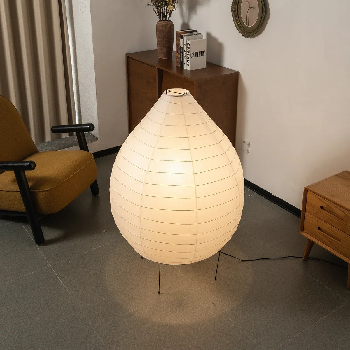 Akari Water Drop Paper 23N Steel Floor Lamp – Steel detail 3