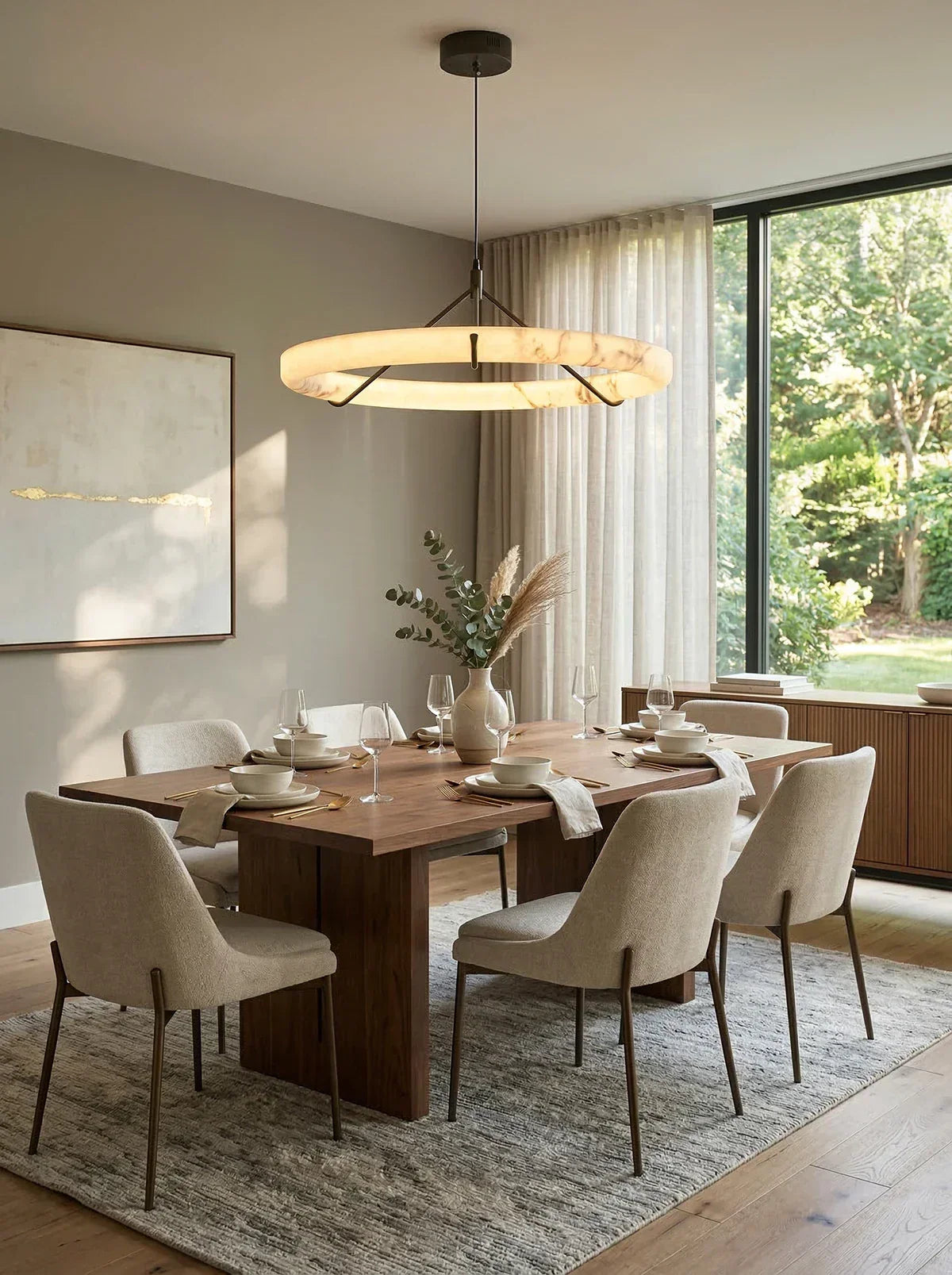 Alabaster Aura Circular Chandelier – Alabaster detail 12