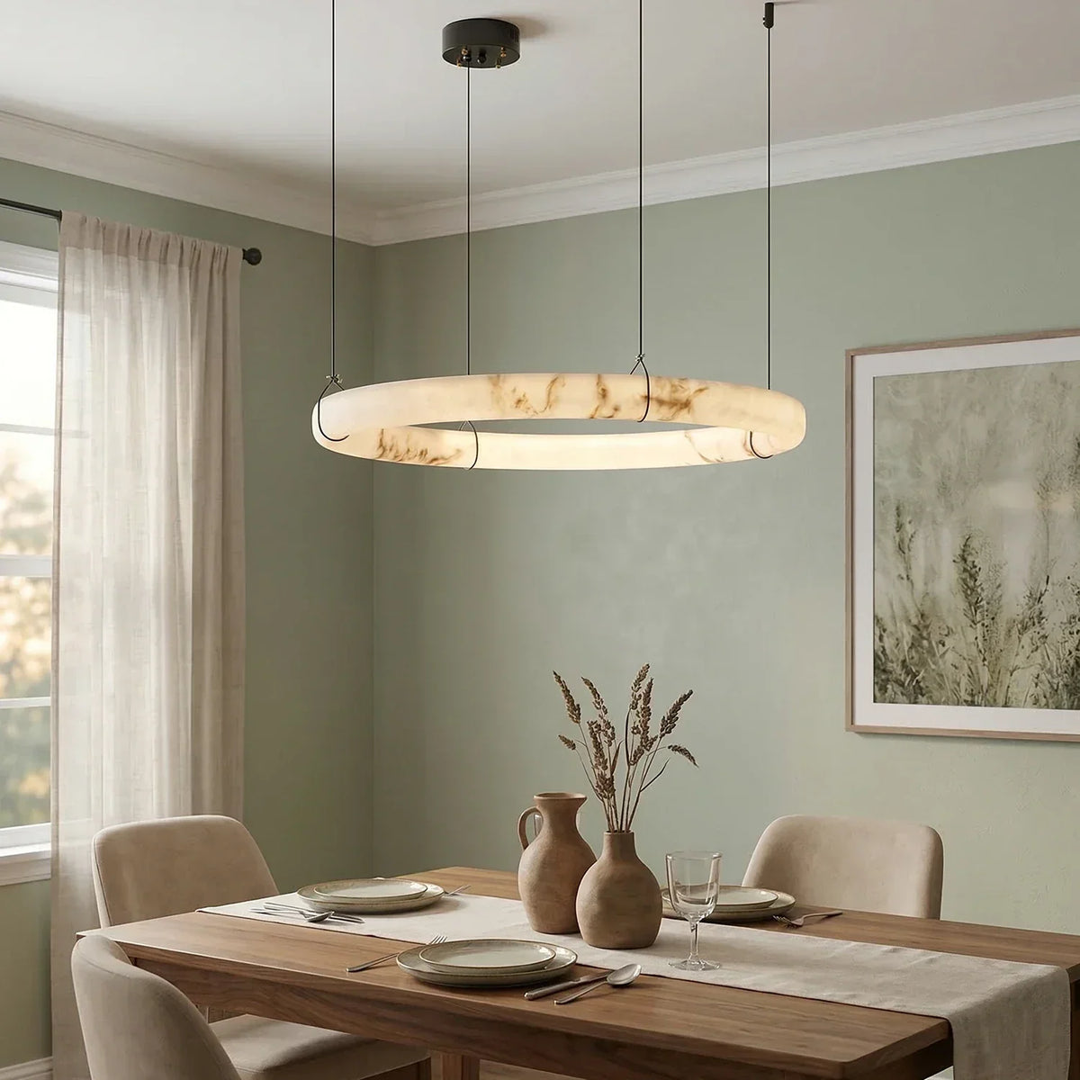 Alabaster Aura Circular Chandelier – Alabaster detail 11