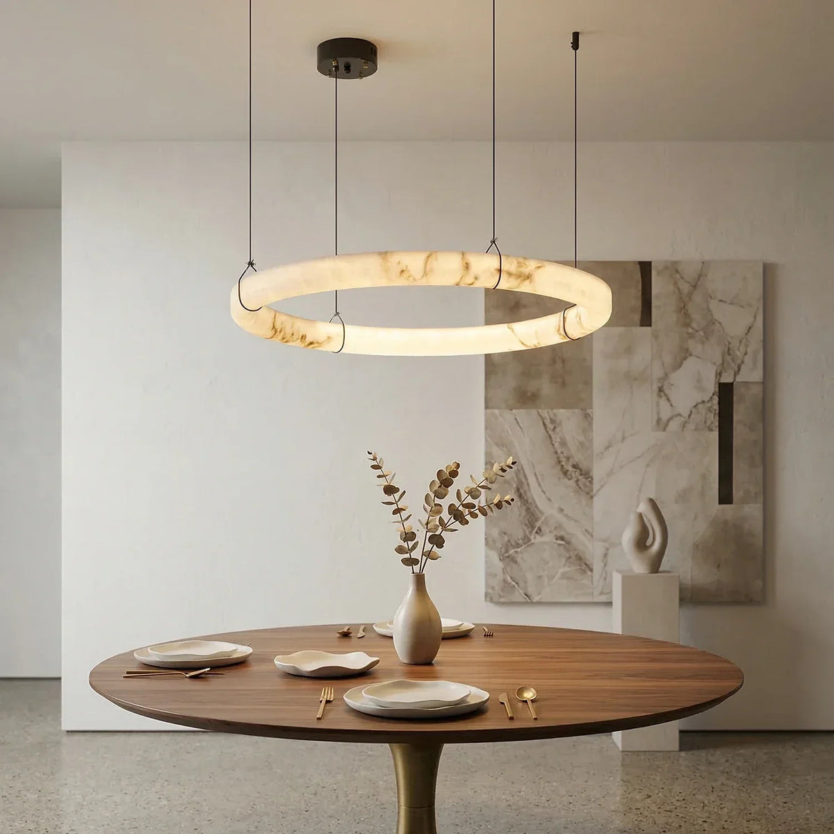 Alabaster Aura Circular Chandelier – Alabaster detail 4