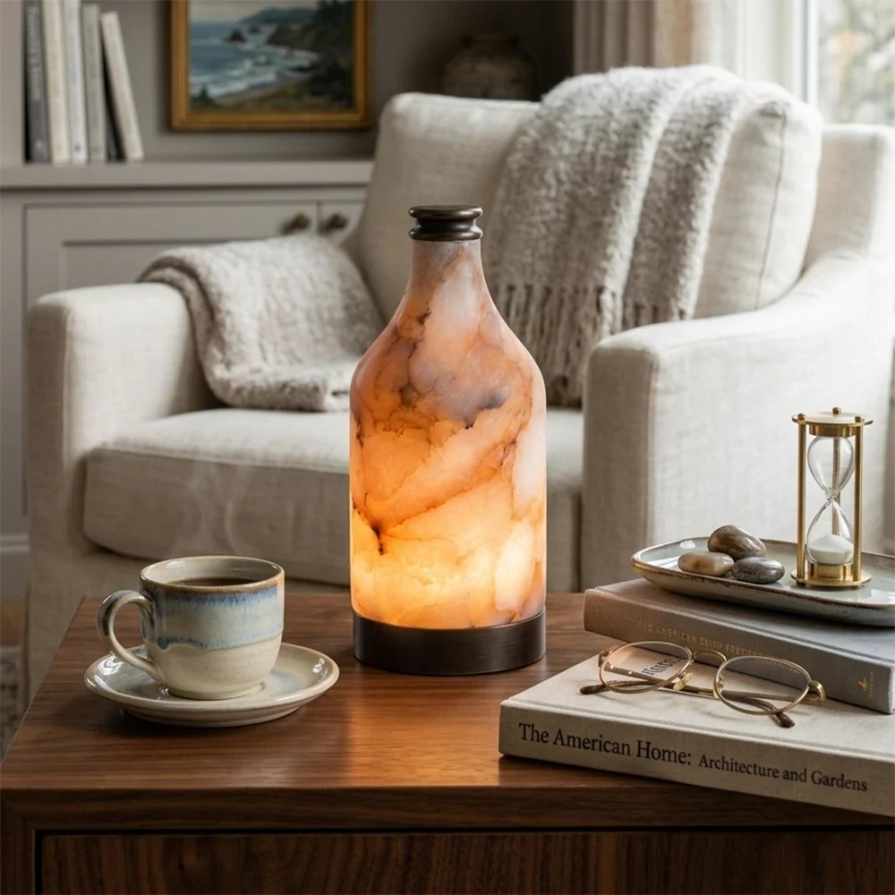 Alabaster Bottle Table Lamp – Alabaster detail 2