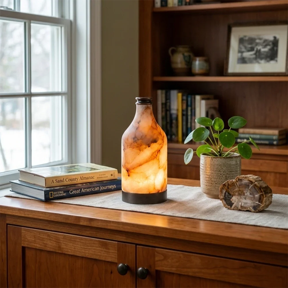 Alabaster Bottle Table Lamp – Alabaster detail 3