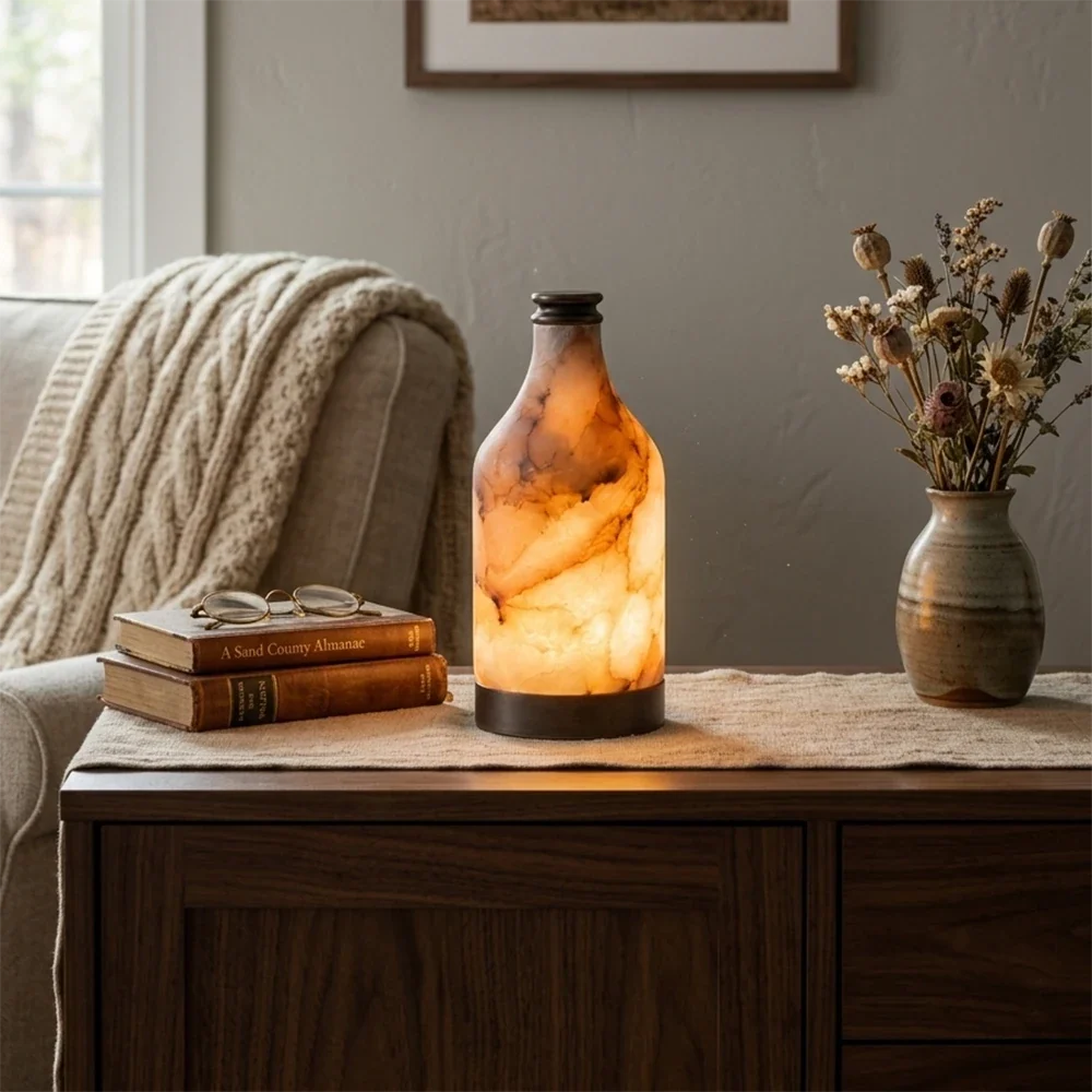 Alabaster Bottle Table Lamp – Alabaster detail 5