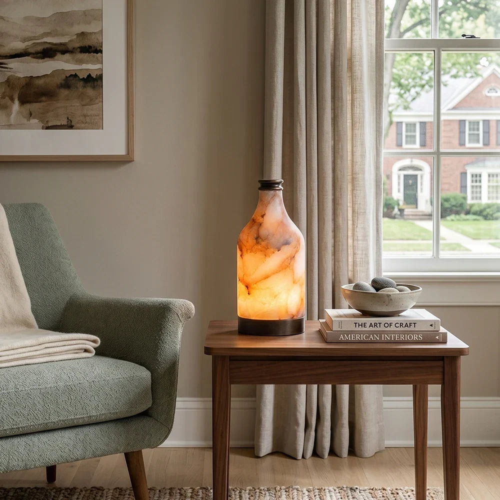 Alabaster Bottle Table Lamp – Alabaster detail 9