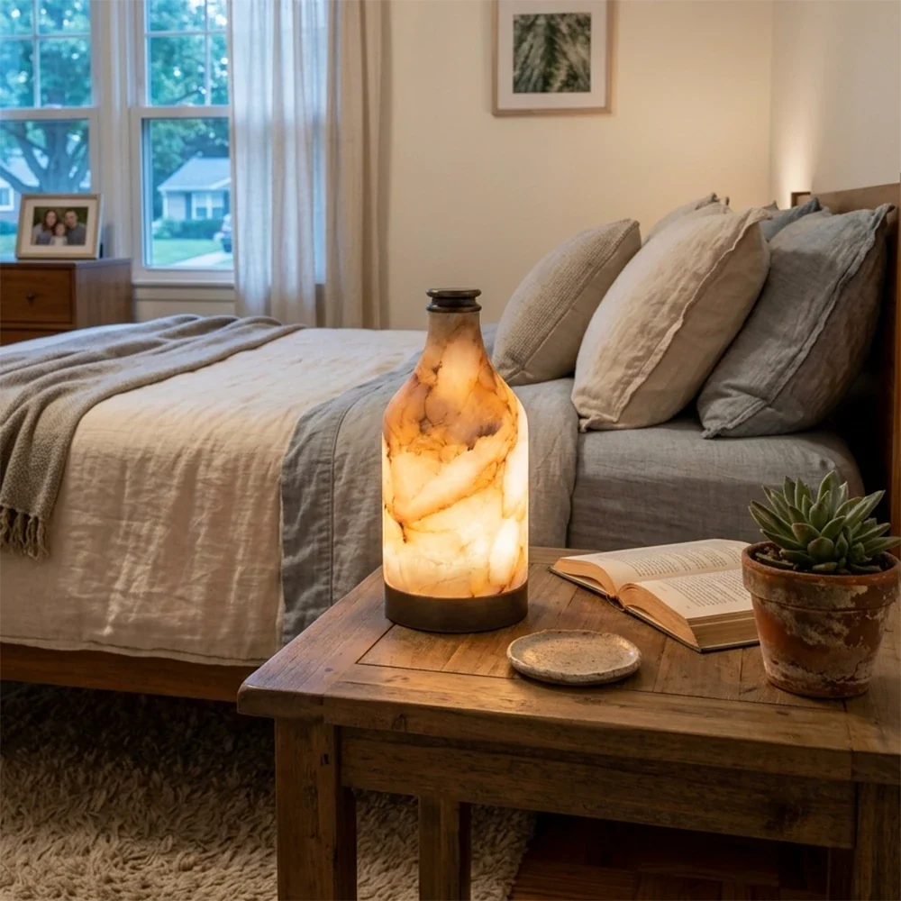 Alabaster Bottle Table Lamp – Alabaster detail 7