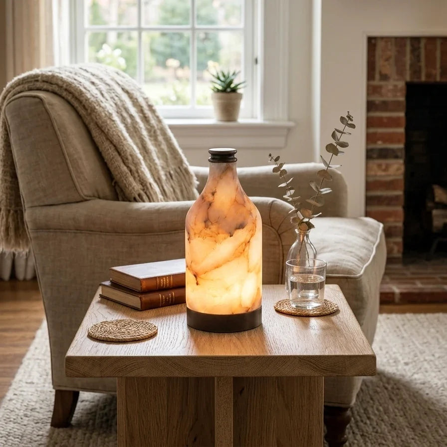Alabaster Bottle Table Lamp – Alabaster detail 6
