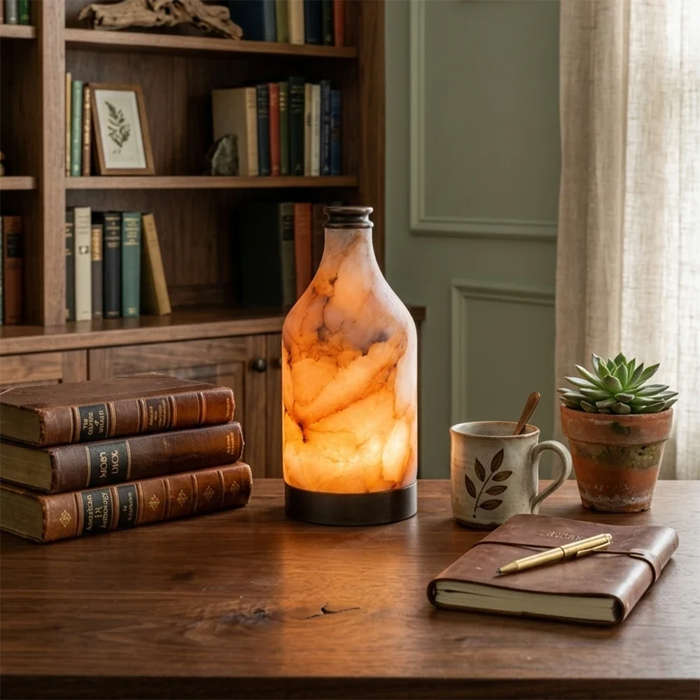 Alabaster Bottle Table Lamp – Alabaster detail 4