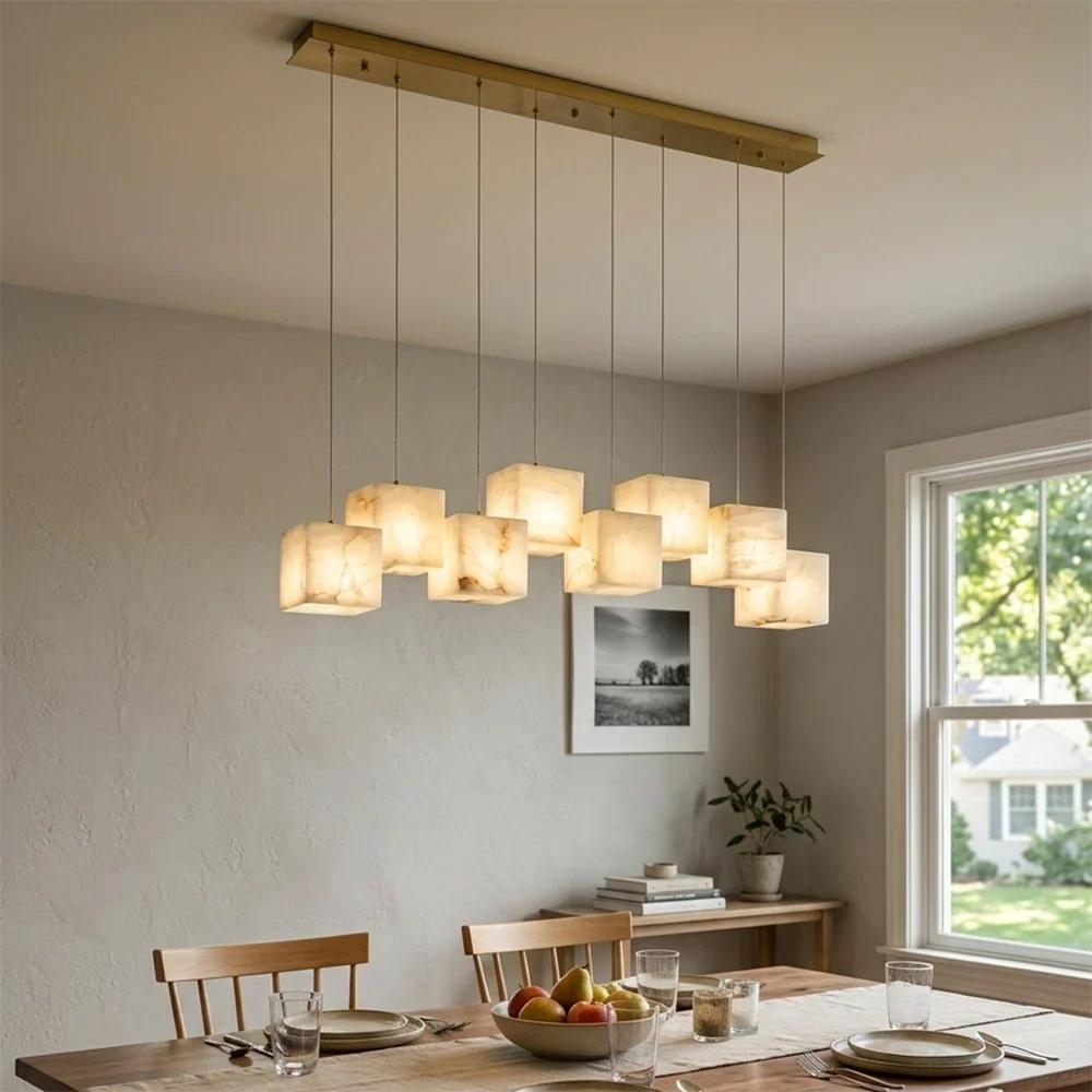 Alabaster Box Chandelier – Alabaster detail 2