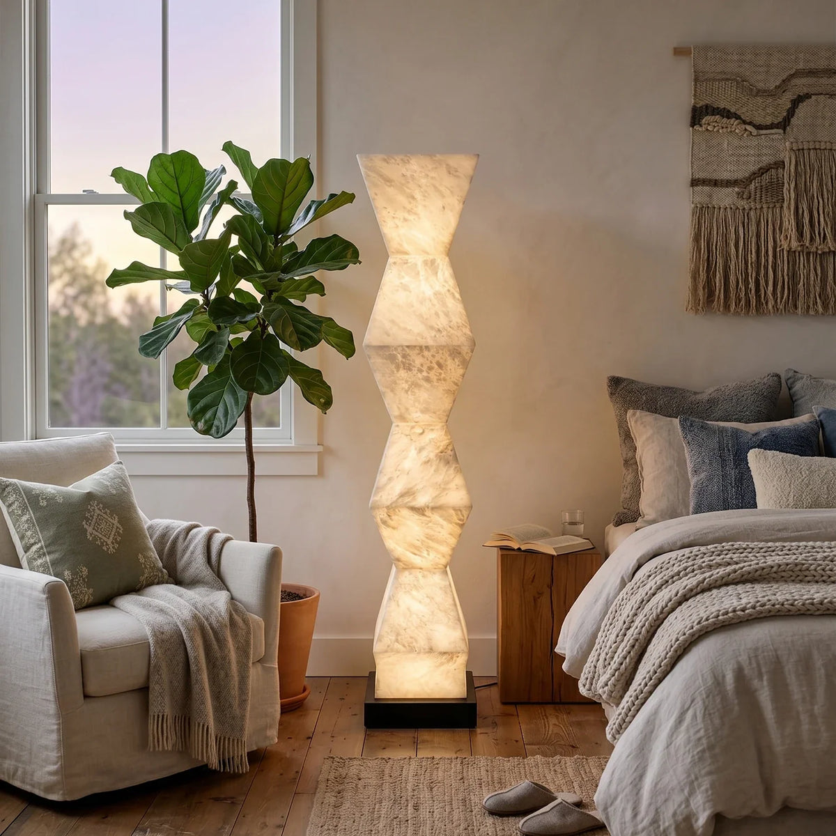 Alabaster Cairn Geometric Floor Lamp – Alabaster detail 3