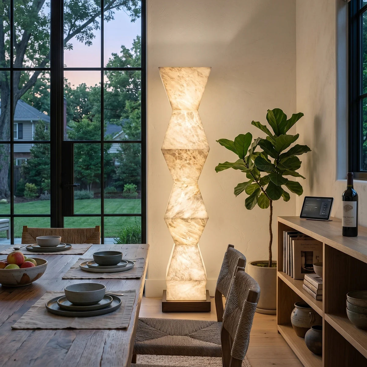 Alabaster Cairn Geometric Floor Lamp – Alabaster detail 4