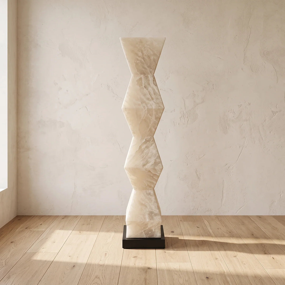 Alabaster Cairn Geometric Floor Lamp – Alabaster detail 11