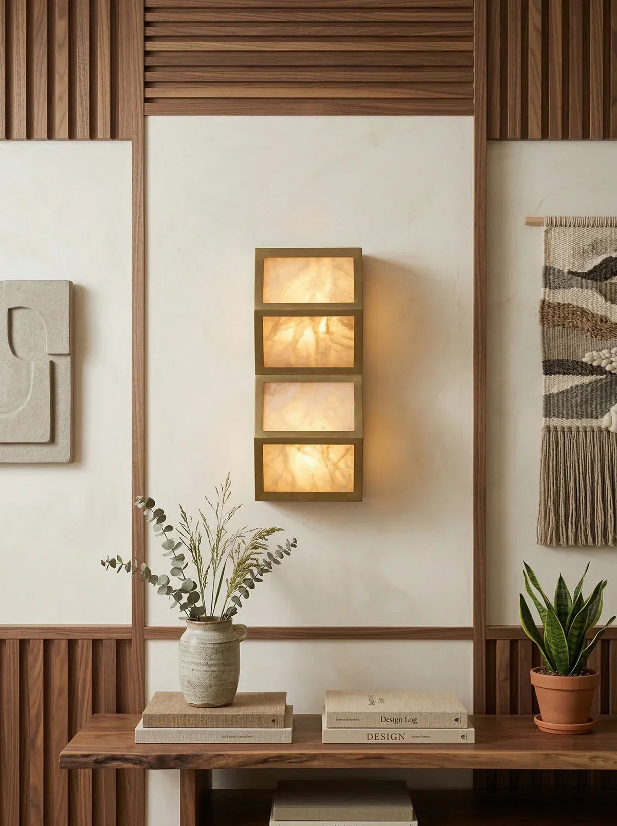 Alabaster Cascade Rectangular Wall Light – Alabaster detail 10