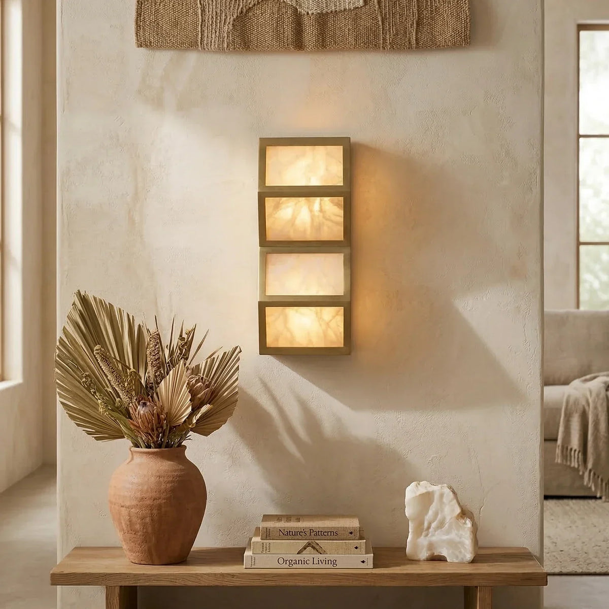 Alabaster Cascade Rectangular Wall Light – Alabaster detail 3