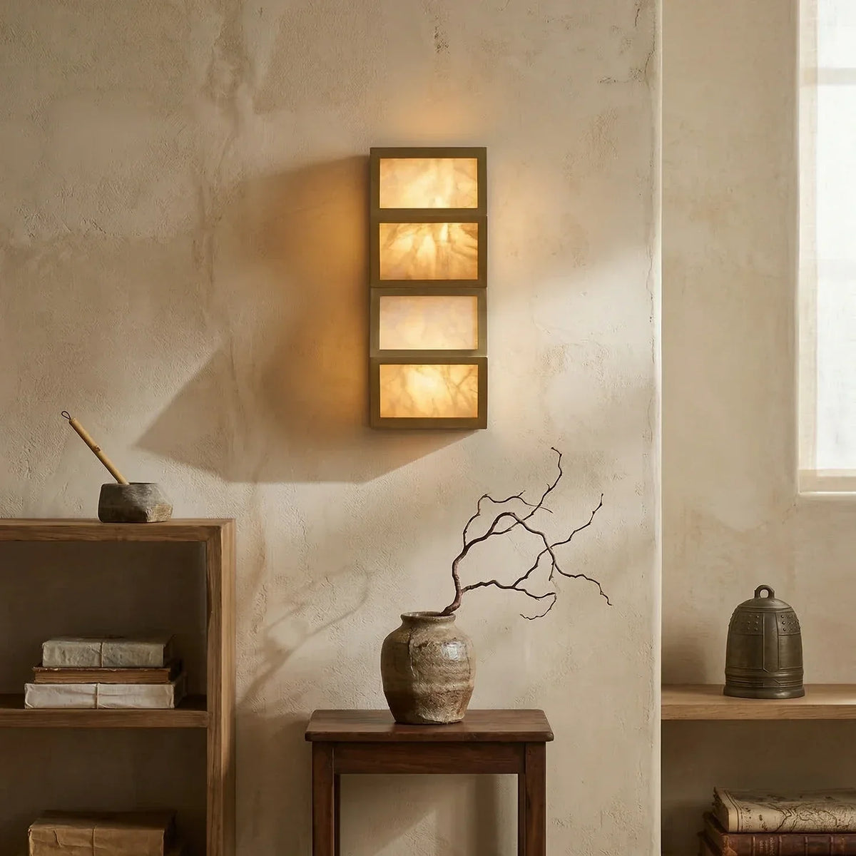 Alabaster Cascade Rectangular Wall Light – Alabaster detail 4