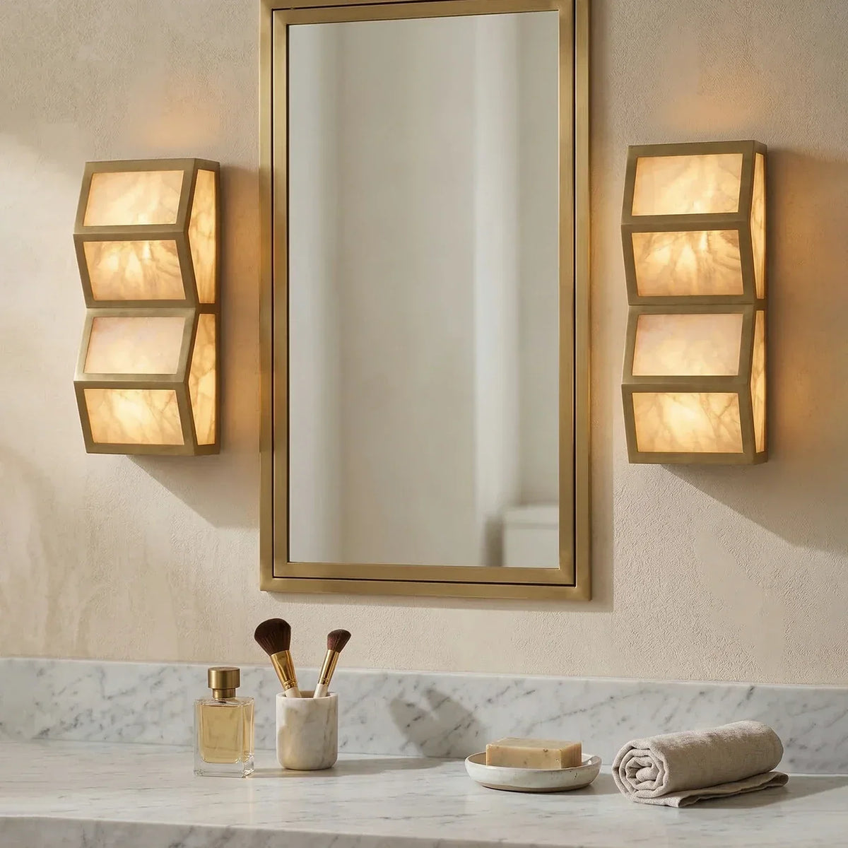 Alabaster Cascade Rectangular Wall Light – Alabaster detail 9