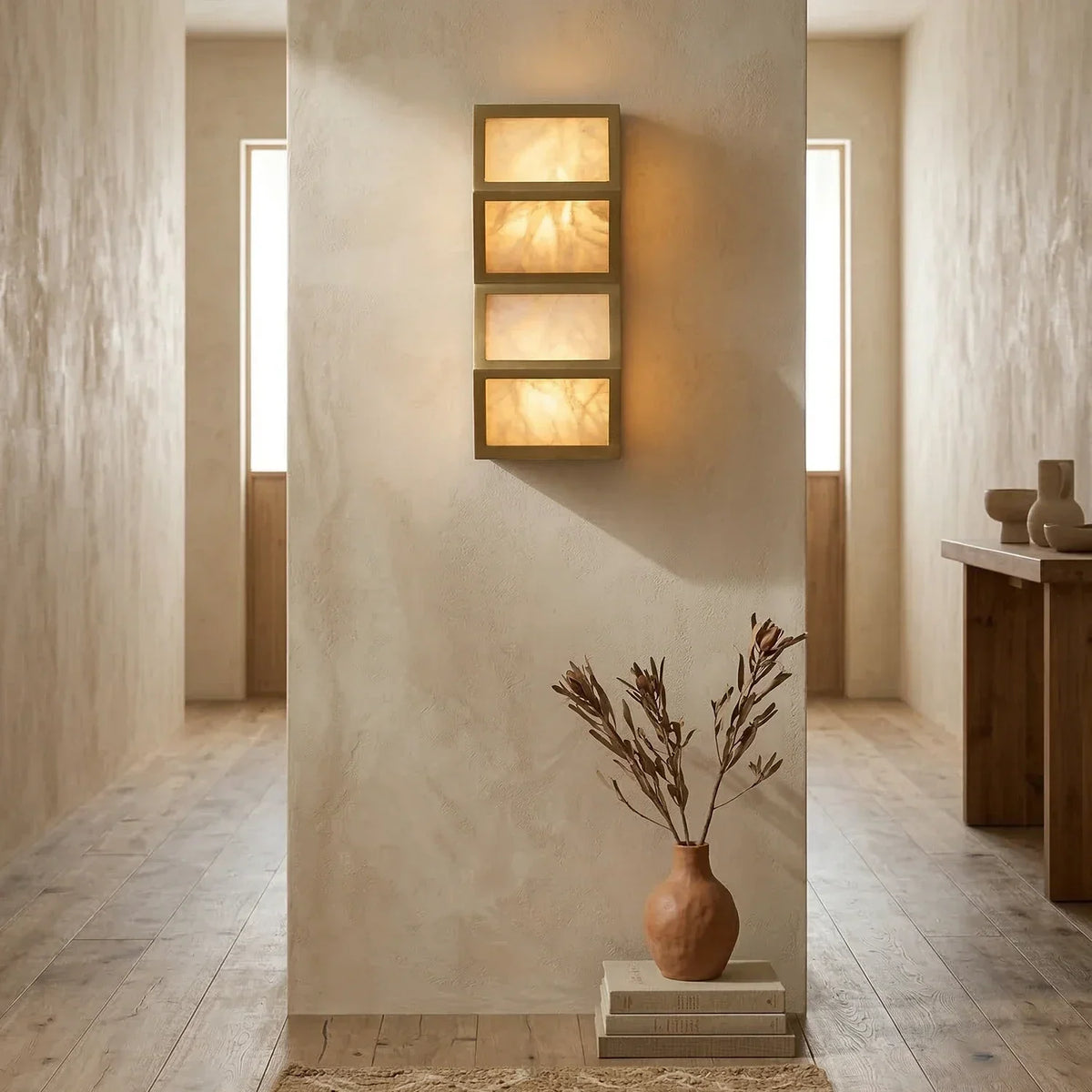 Alabaster Cascade Rectangular Wall Light – Alabaster detail 6
