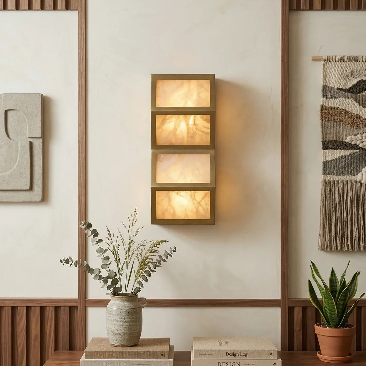 Alabaster Cascade Rectangular Wall Light – Alabaster detail 2