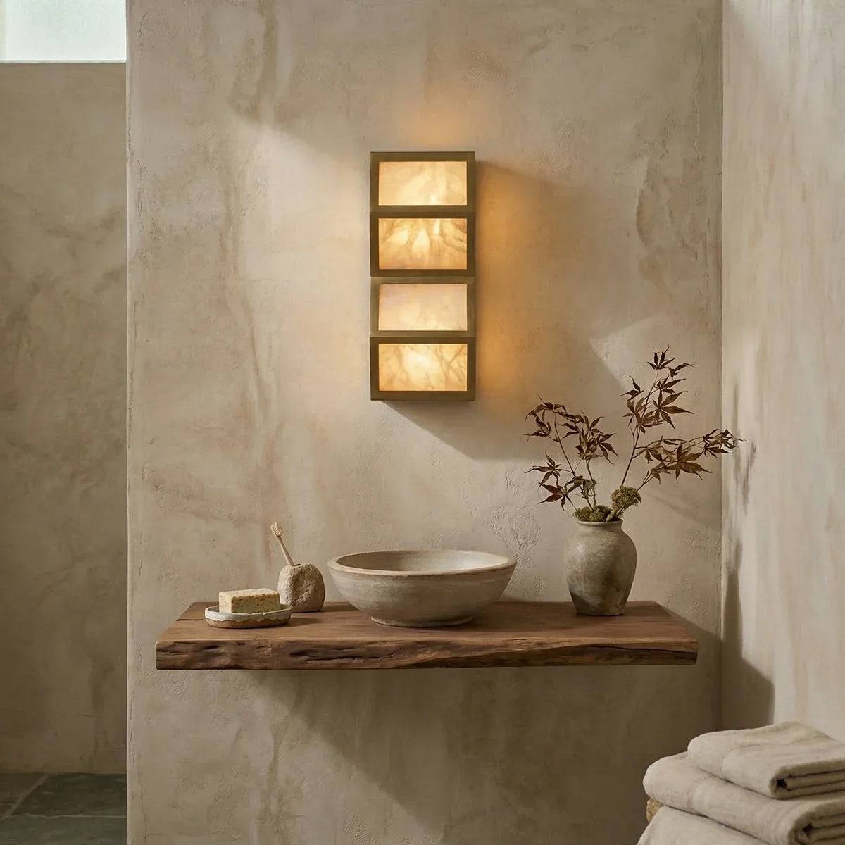 Alabaster Cascade Rectangular Wall Light – Alabaster detail 5