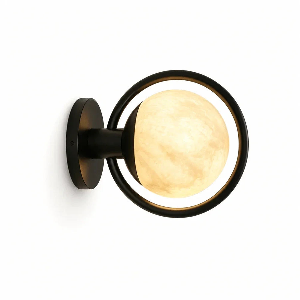 Alabaster Celestial Ring Globe Wall Lamp – Alabaster detail 13