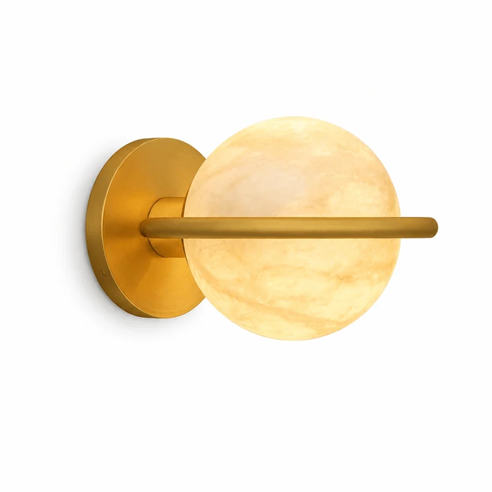 Alabaster Celestial Ring Globe Wall Lamp – Alabaster detail 12