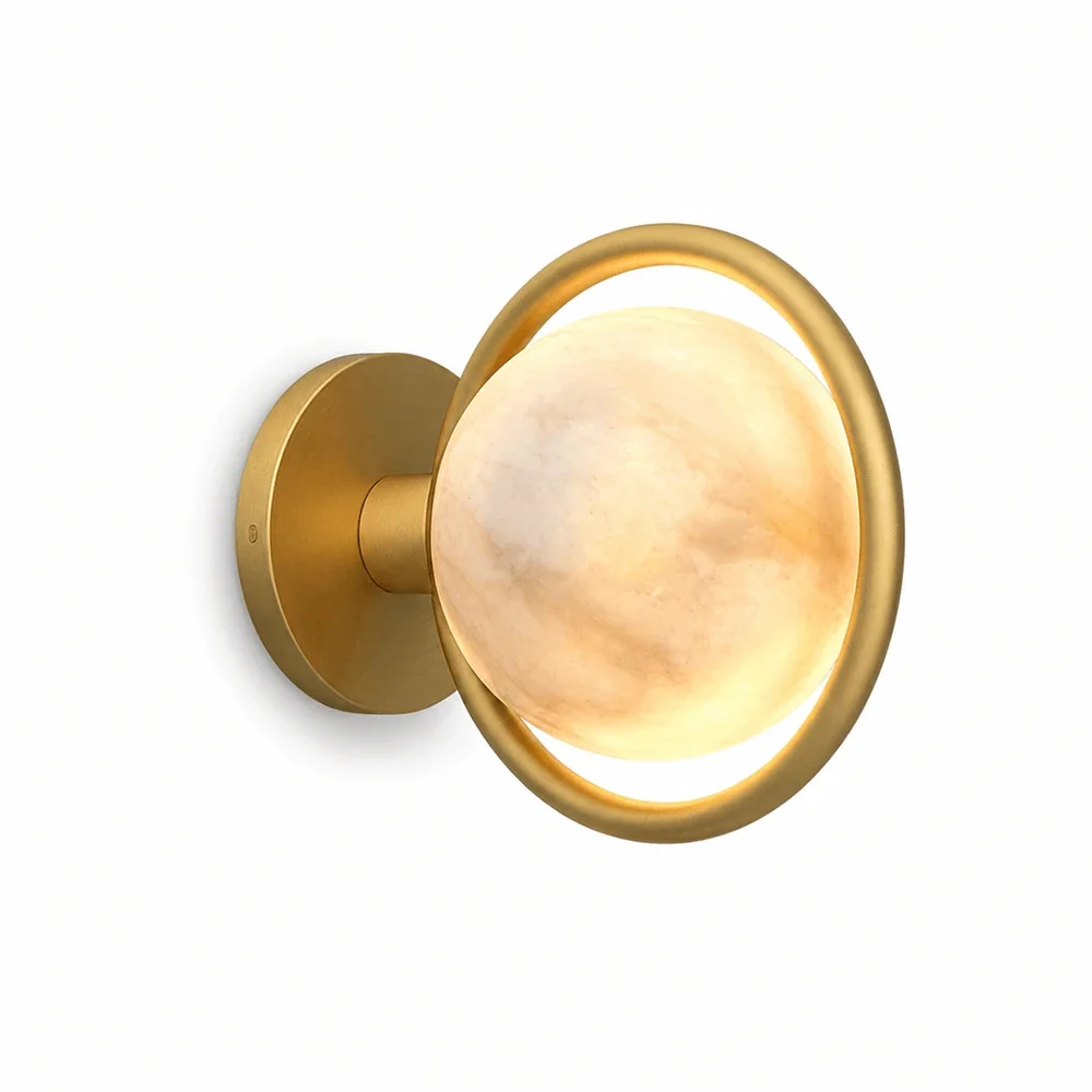Alabaster Celestial Ring Globe Wall Lamp – Alabaster detail 11