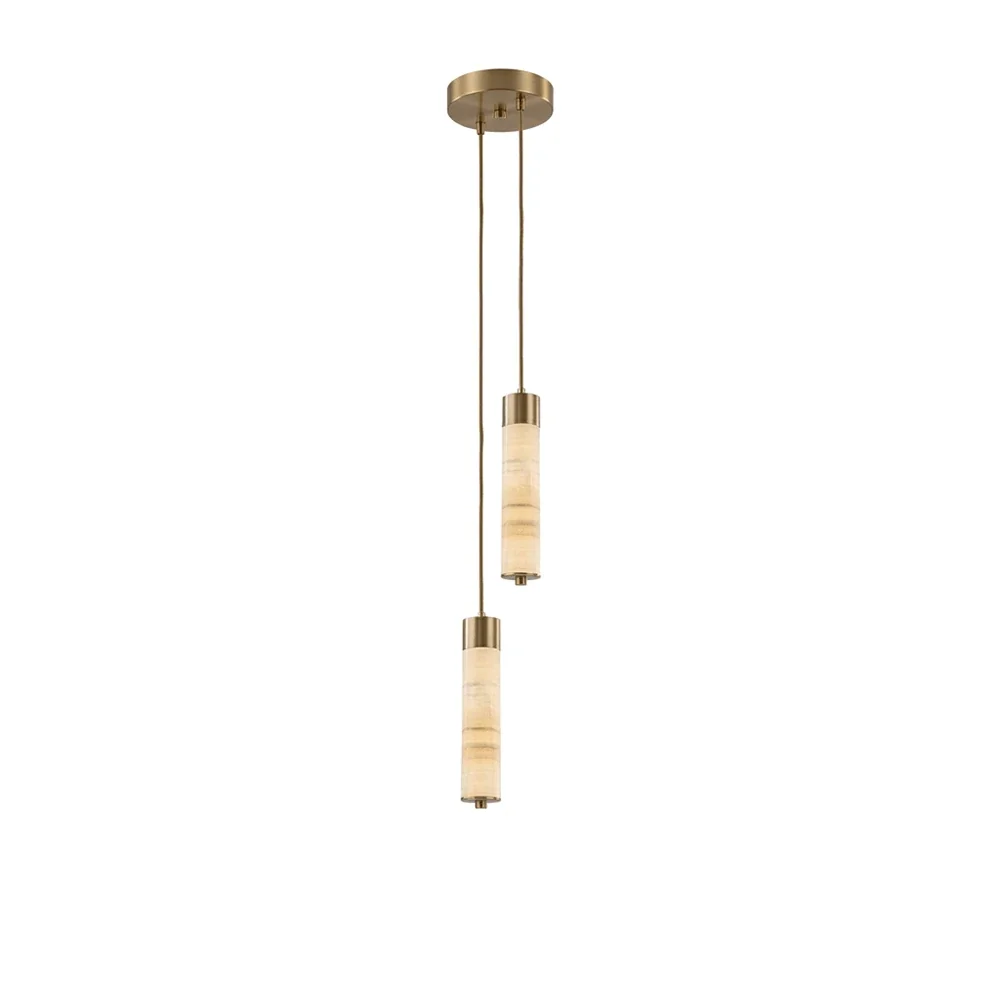 Alabaster Column Spiral Brass Chandelier – Alabaster detail 16