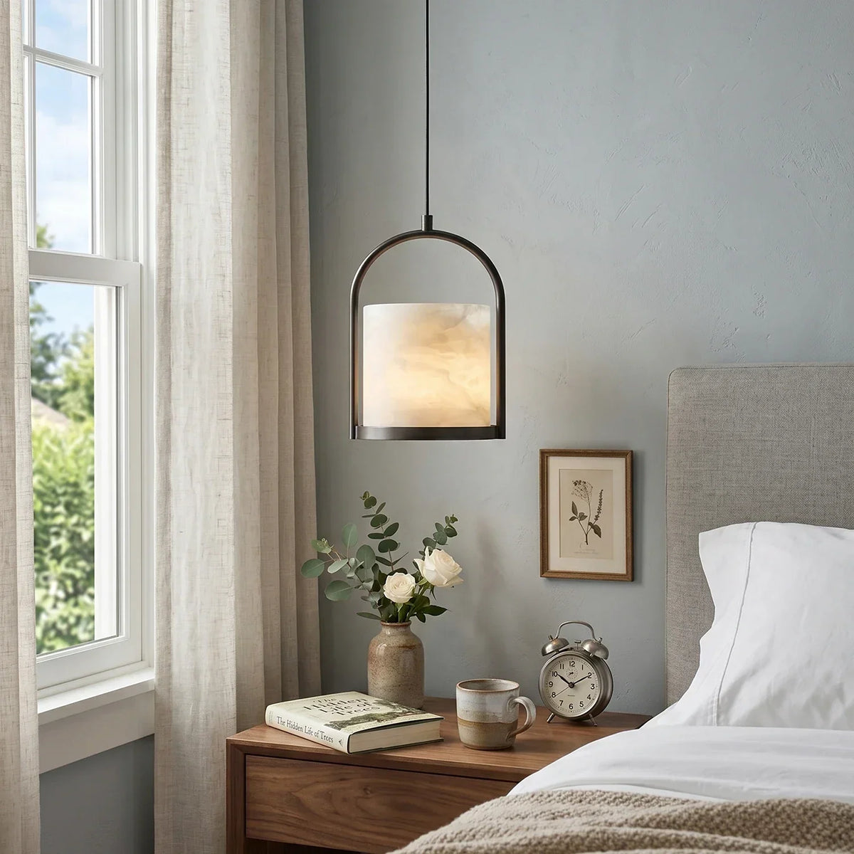Alabaster Cylinder Pendant Light – Alabaster detail 2