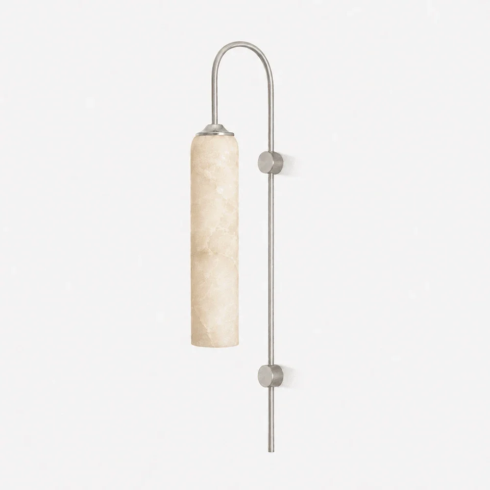 Alabaster Cylinder Tube Wall Sconce – Alabaster detail 12
