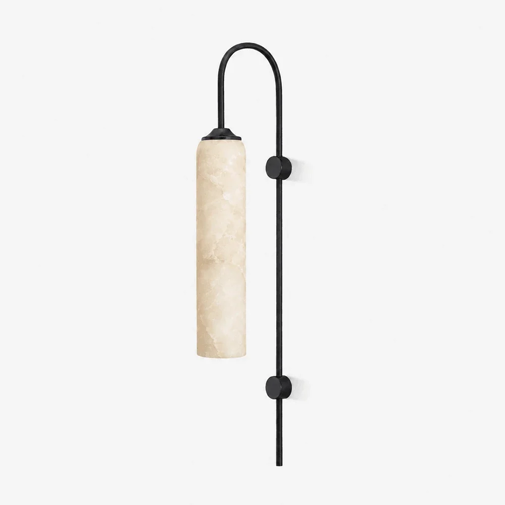 Alabaster Cylinder Tube Wall Sconce – Alabaster detail 11