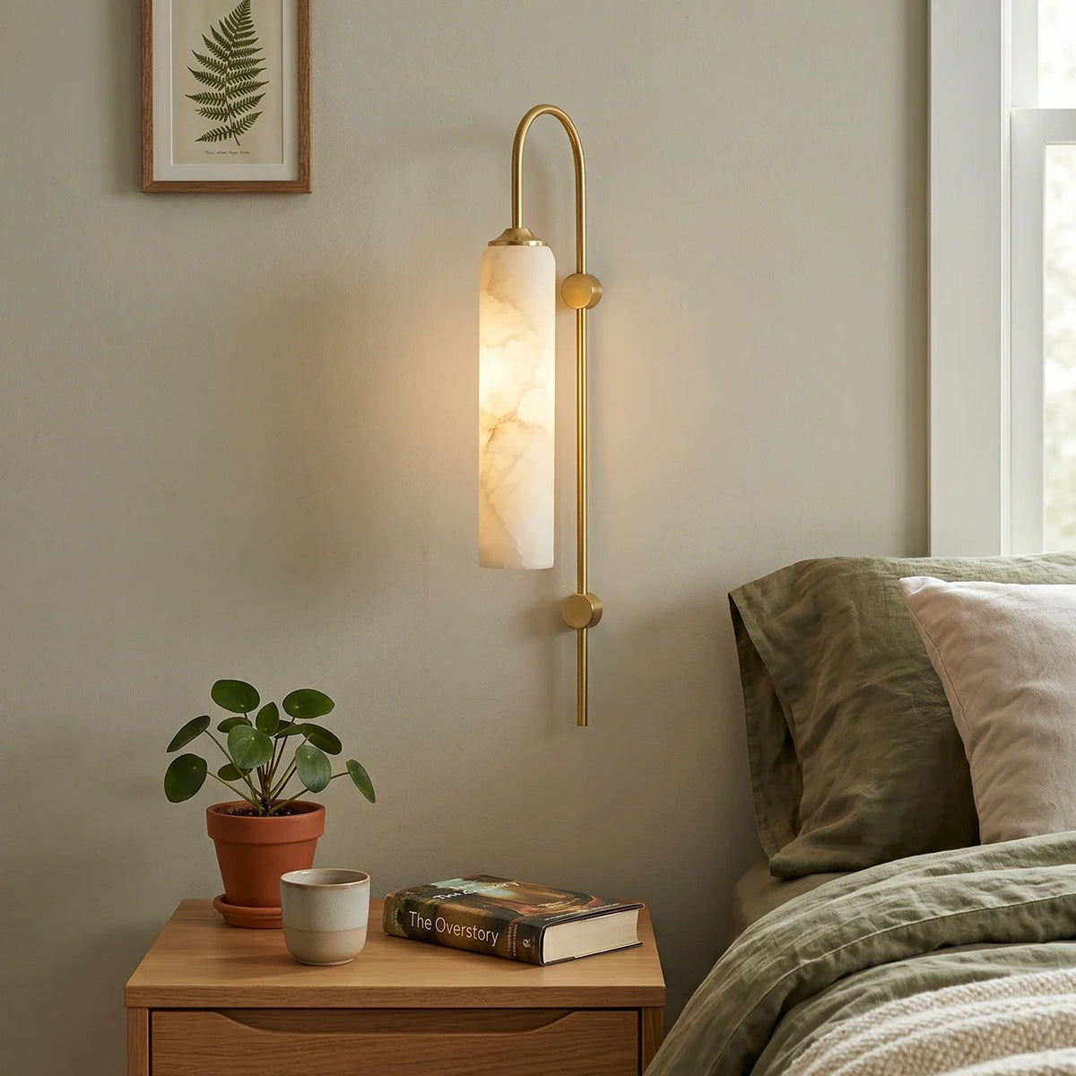 Alabaster Cylinder Tube Wall Sconce – Alabaster detail 5