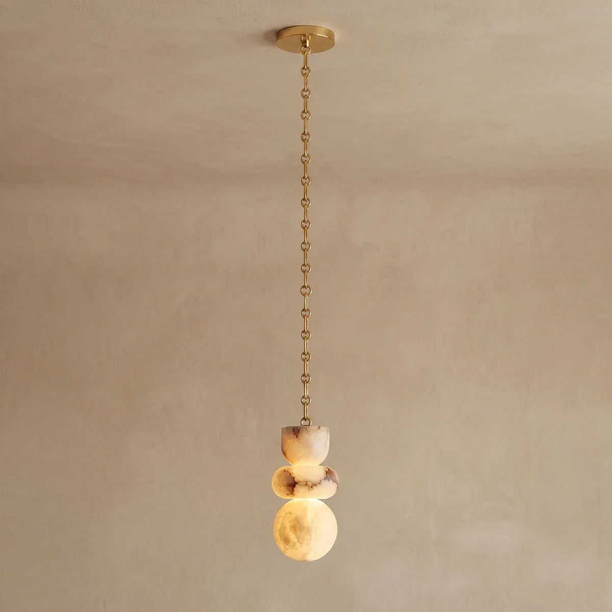 Alabaster Cylindrical Chain Chandelier – Alabaster detail 60