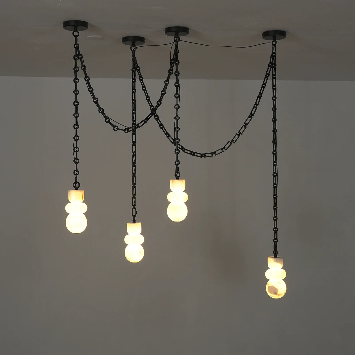 Alabaster Cylindrical Chain Chandelier – Alabaster detail 43