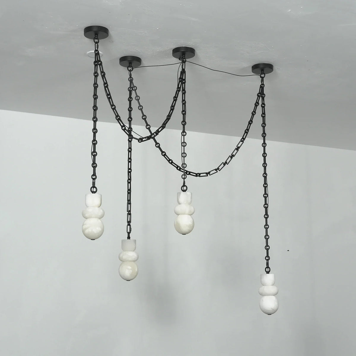 Alabaster Cylindrical Chain Chandelier – Alabaster detail 44