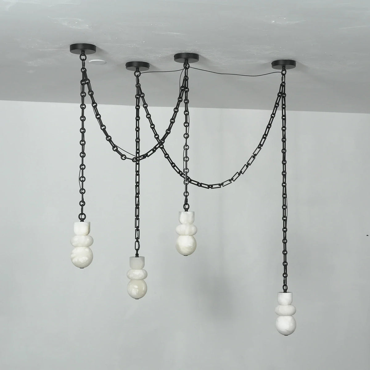 Alabaster Cylindrical Chain Chandelier – Alabaster detail 45