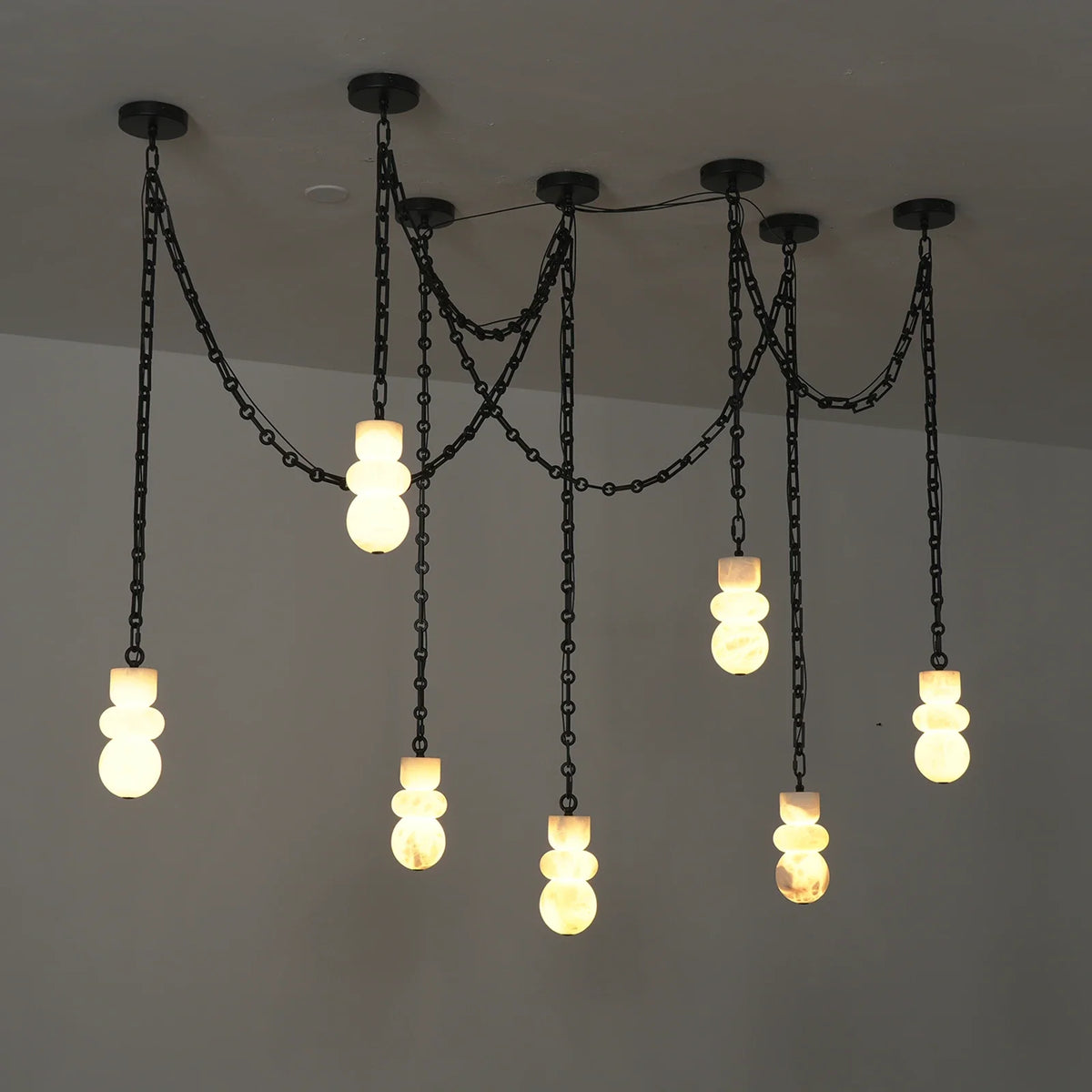 Alabaster Cylindrical Chain Chandelier – Alabaster detail 46
