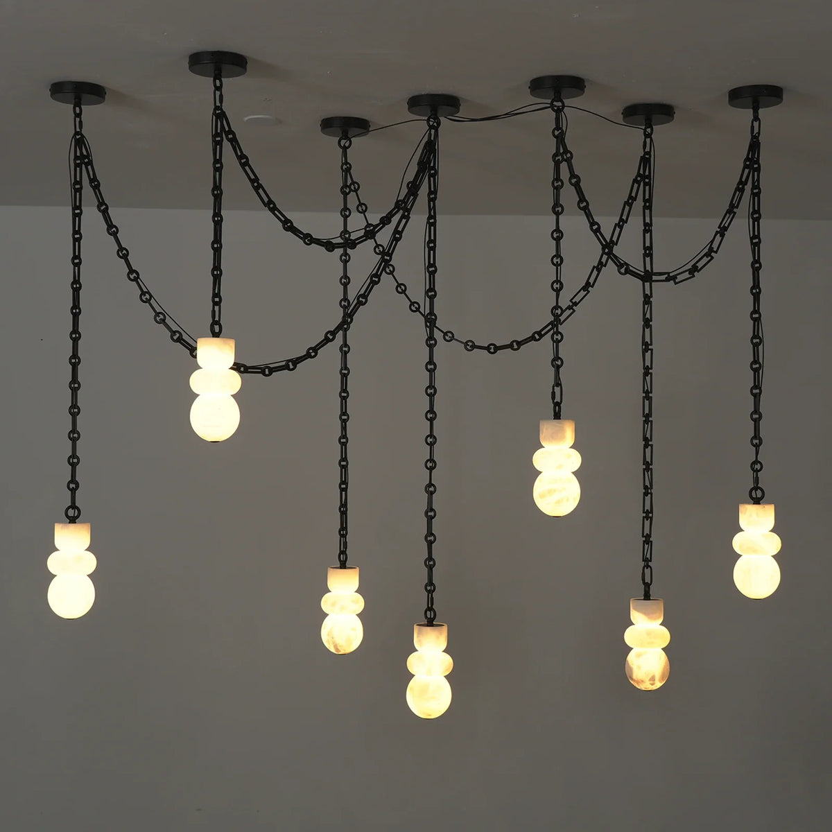 Alabaster Cylindrical Chain Chandelier – Alabaster detail 47