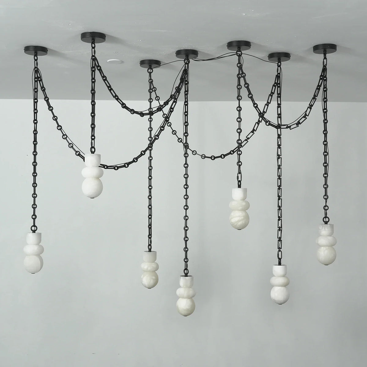 Alabaster Cylindrical Chain Chandelier – Alabaster detail 48