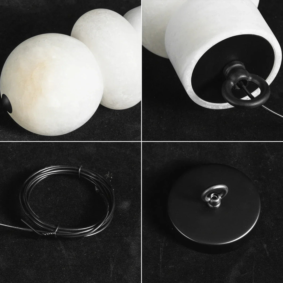 Alabaster Cylindrical Chain Chandelier – Alabaster detail 24