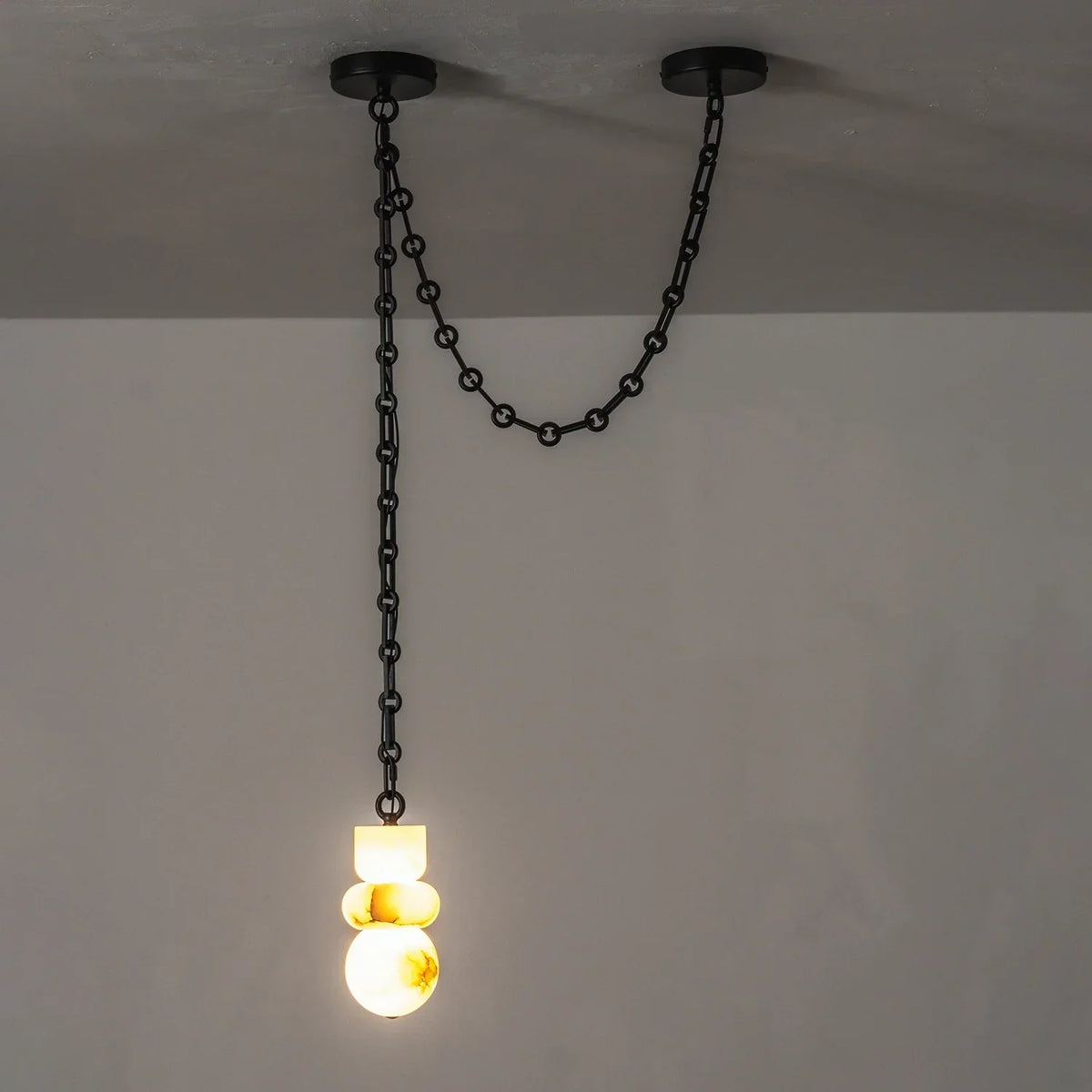 Alabaster Cylindrical Chain Chandelier – Alabaster detail 32