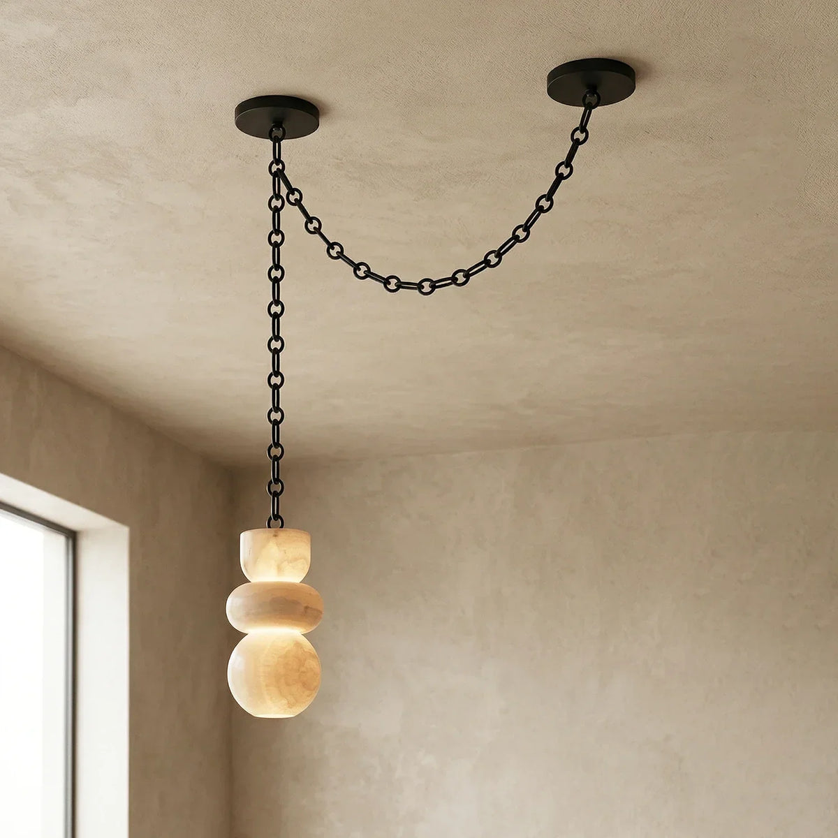 Alabaster Cylindrical Chain Chandelier – Alabaster detail 51