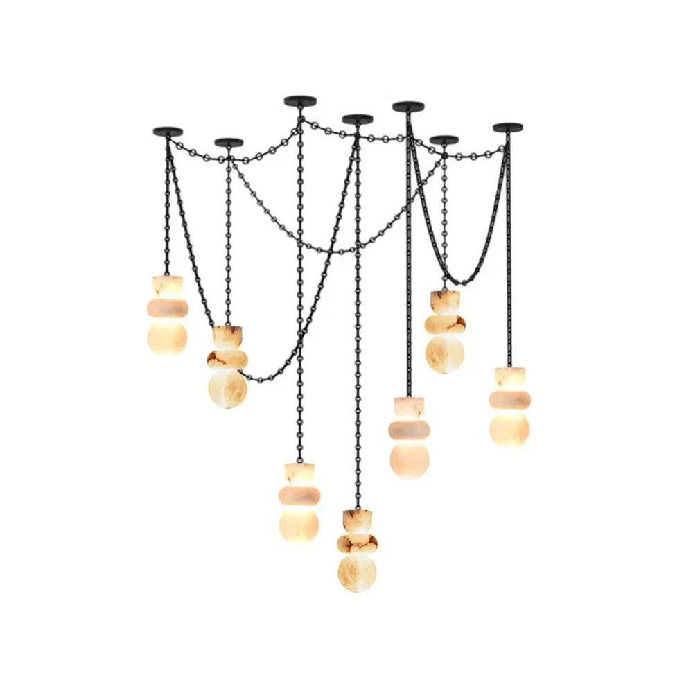 Alabaster Cylindrical Chain Chandelier – Alabaster detail 76